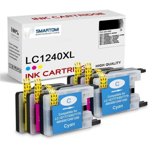 SMARTOMI Brother LC1240 LC1240XL LC1280 Kompatible Tintenkartuschen 6er-Pack